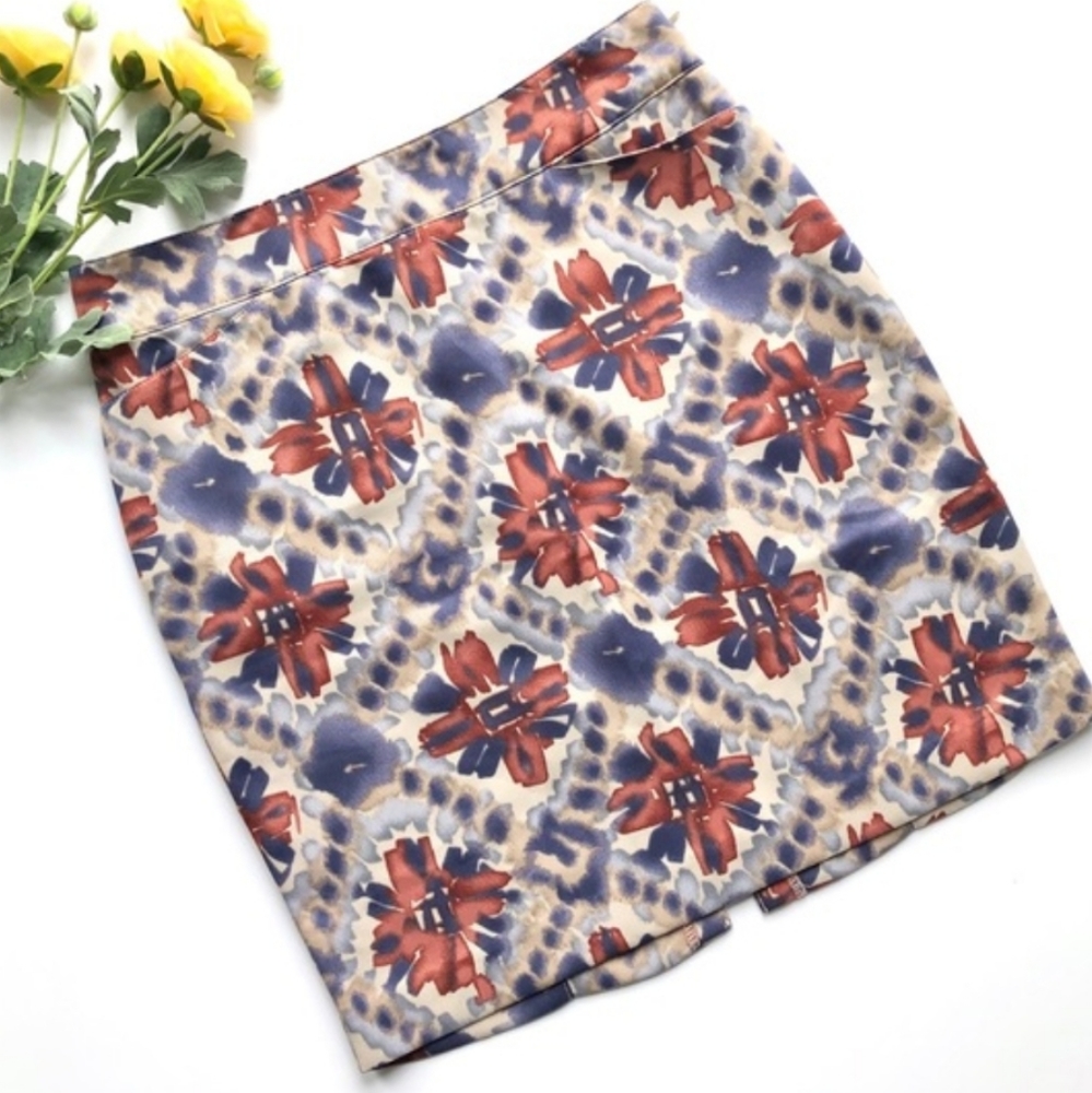 Banana Republic water color floral mini skirt